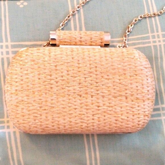 JNB Straw Mini Shoulder or Clutch Bag - Picture 4 of 7